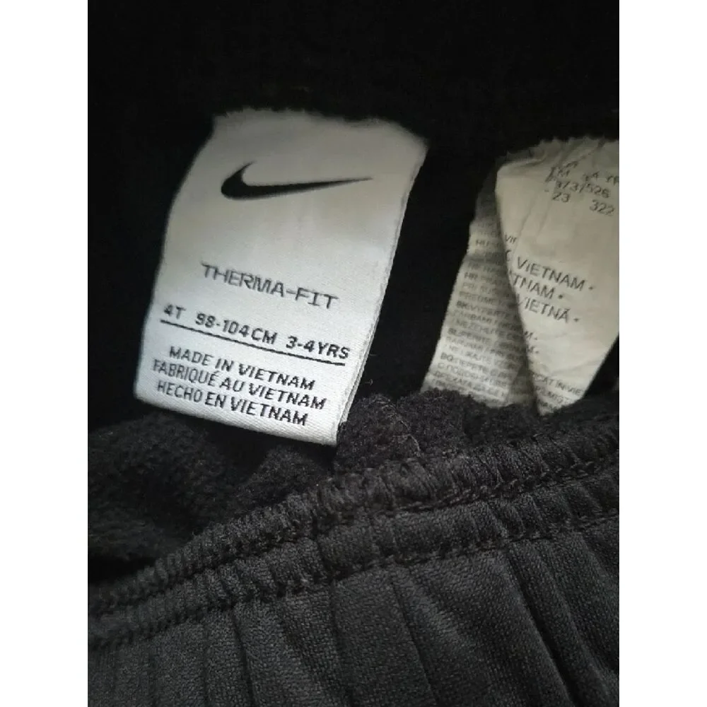 Nike Kids Black Sweatpants with Pink Logo